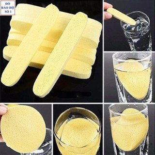 { Sỉ 10 gói } Bông rửa mặt dạng nén Chivey, Bông nở rửa mặt mềm mịn lành tính, Bông mút rửa mặt