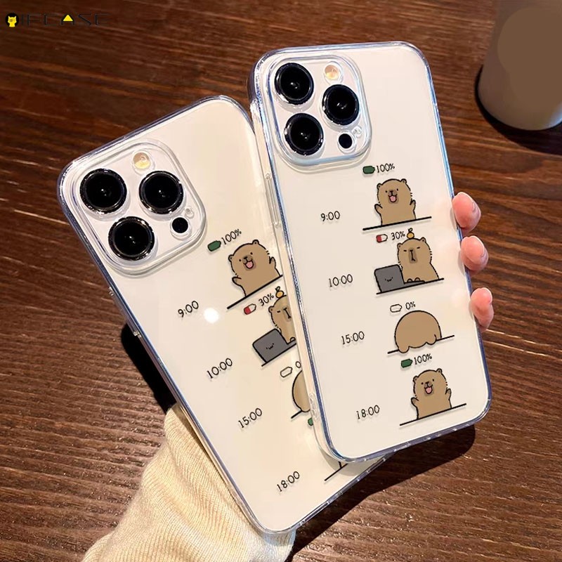 Dành Cho OPPO Reno 14 13 Pro 14F 13F F A5 A5i Pro A5x A79 2023 4G 5G Reno14F Ốp Điện Thoại Ngộ nghĩnh Capybara Công Việc Hàng Ngày Hoạt Hình Dễ Thương Trong Suốt Vỏ Mềm Trong Suốt Ốp Lưng Ốp Lưng