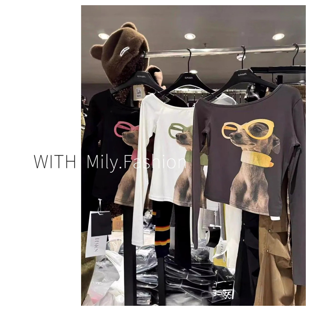 Milyfashion Áo Sweater Lông Cừu Đức, Phong Cách Cartoony In Hình Ngang Vai, Ấm Áp Thu Đông