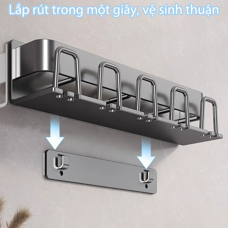 Giá để bàn chải đánh răng dán tường, Nhôm Hàng Không, Không Khoan Đục, chống gỉ chịu lực cực tốt