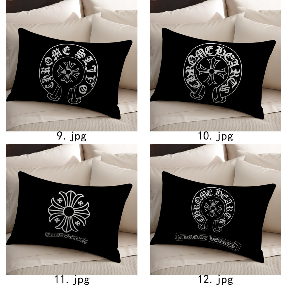 Logo Chrome Hearts Vỏ Gối Polyester Hình Chữ Nhật Một Mặt, Máy Có Thể Giặt Được, Thích Hợp Để Trang Trí Phòng Khách Giường Sofa (Không Bao Gồm lõi)