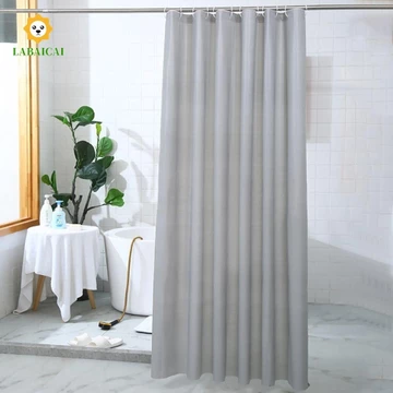 Rèm Tắm LABAICAI, Rèm Phòng Tắm Chống Thấm Nước Màu Trơn, Rèm Bồn Tắm 180CM Chống Nấm Mốc Có Móc Vách Ngăn Rèm Trang Trí Nhà Cửa