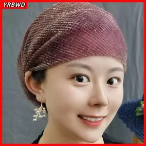 Mũ Turban YRBWD, Khăn trùm đầu thanh lịch thoáng khí, Ren thời trang Hồi giáo mùa hè quấn đầu nữ