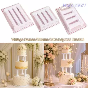 WANYEDI Bánh Tầng Hỗ Trợ, Giá Đỡ Bánh Cột La Mã Cấp Thực Phẩm Có Thể Cắt Được, Phụ Kiện Bánh Nhựa Có Thể Tái Sử Dụng Giá Đỡ Bánh Trang Trí Bánh Cưới
