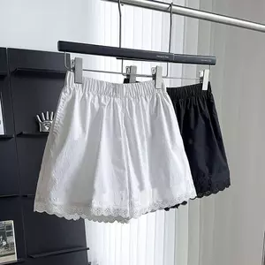 Quần Pyjama mùa hè kích thước cực lớn Thiết kế ren thêu ren trông cao hơn Quần short phù hợp