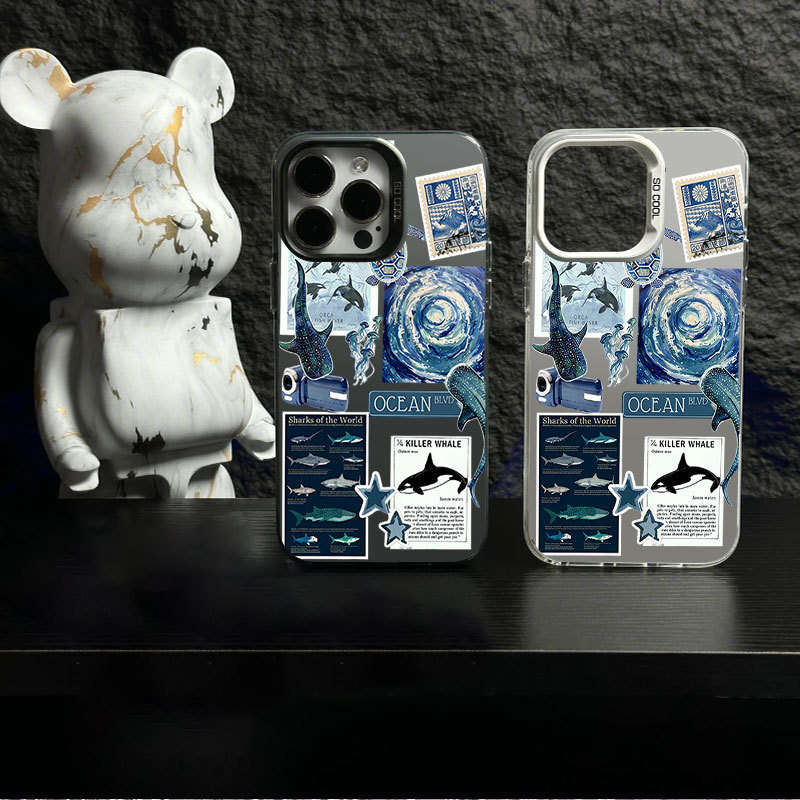 Ốp điện thoại Shark IMD cho iPhone 17 16 15 14 13 12 11 Pro Max Plus X Xr Xs Max 7 8 Plus