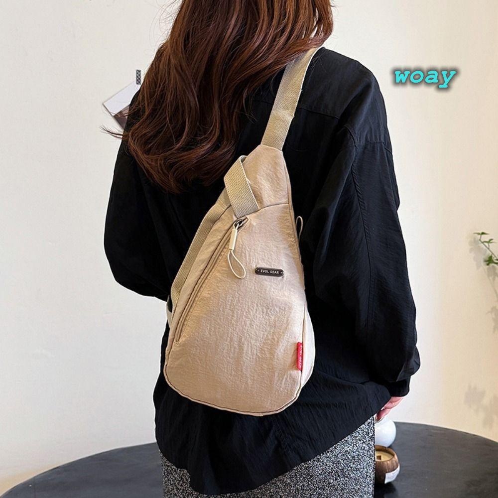 Túi đeo ngực WOAY, Túi đeo chéo điện thoại hình giọt nước, Túi đeo vai Nylon thể thao đa năng dành cho nam giới