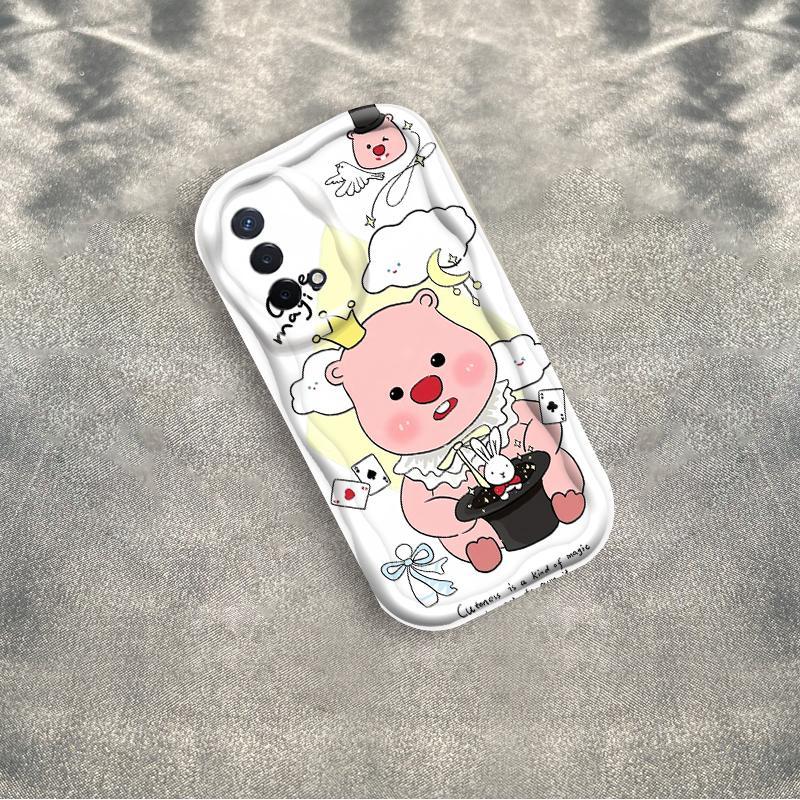Ốp Silicon Hoạt Hình Cho OPPO A74 A95 F19 F19S Reno 6 Lite 4G Bảo Vệ 3D Vỏ Điện Thoại Mềm TPU Loopy Ốp Lưng Chống Sốc