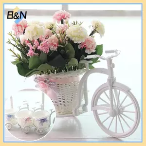 B & N Nhỏ Xe Ba Bánh Hình Giỏ Hoa Tiệc Cưới Trang Trí Lễ Xe Đạp Hoa Hộp Đựng Đồ Văn Phòng Nhà Bàn Trang Trí.