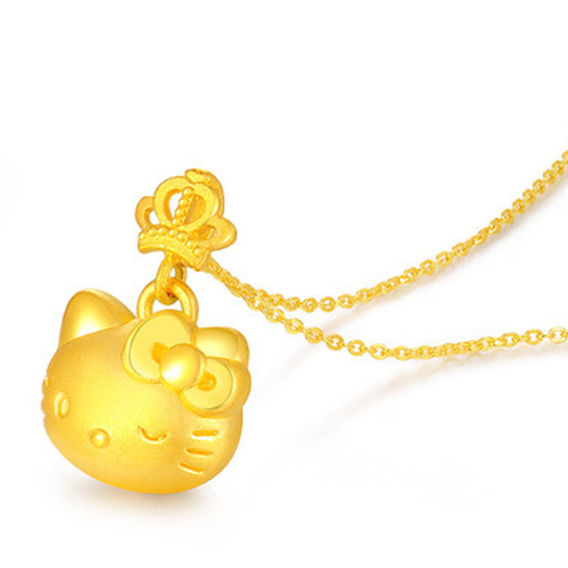 Vòng cổ mặt dây chuyền vương miện Hello Kitty dễ thương và ngọt ngào