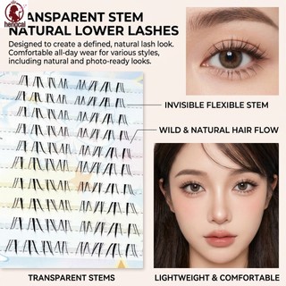 Lông mi giả nhìn tự nhiên Lông mi sợi trong suốt cho mắt châu Á