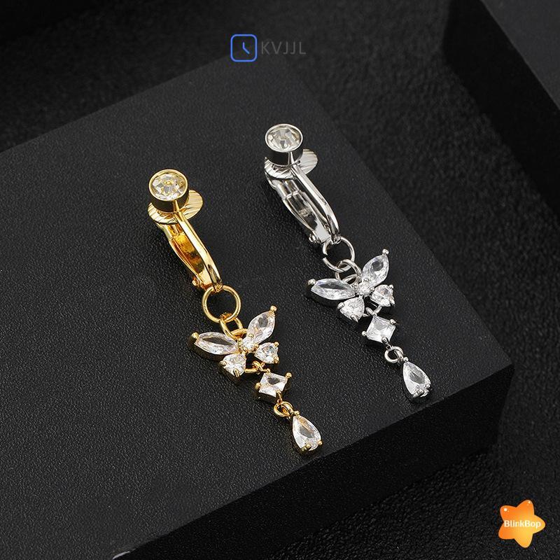 [KvJJL-t] Giả Bụng Bướm Giả Bụng Xuyên Bướm Kẹp Trên rốn Rốn Giả Cướp Biển Bướm Sụn Bông Tai Kẹp Cơ Thể Xuyên Trang Trí Mới