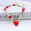 PNPIA- Vòng Tay Quyến Rũ Dâu Tây Tinh Tế Ngọt Ngào Dễ Thương Handmade Đính Hạt Vòng Tay Tươi Đẹp Phù Hợp Với Dây Xích Cổ Tay Cho Nữ Bé Gái Tiệc Quà Tặng