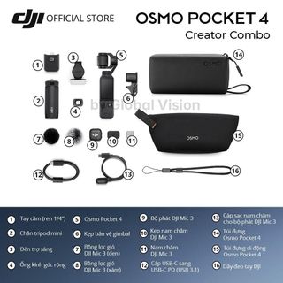 DJI Osmo Pocket 4 - Camera quay vlog bỏ túi nhỏ gọn, cảm biến 1-inch CMOS, quay 4K/240fps, bộ nhớ trong 107GB