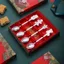 Giáng Sinh Hoạt Hình Thìa Cà Phê Thép Không Gỉ Bộ Đồ Ăn Ông Già Noel Món Tráng Miệng Đầu Tròn Tinh Tế Khuấy Thìa Bộ 6.15