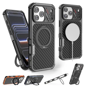 ốp lưng Áp dụng cho vỏ điện thoại di động iPhone17Promax sợi carbon hút từ tính bao gồm tất cả chống rơi Ốp lưng iPhone 17pro