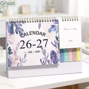 Lịch để bàn TUYỆT VỜI, Giấy dày Ngày lễ được đánh dấu Lịch hàng năm, Kế hoạch hàng ngày tháng 7 năm 2026-tháng 6 năm 2027 Thiết kế sáng tạo Tự kỷ luật Lịch treo tường Trang trí văn phòng