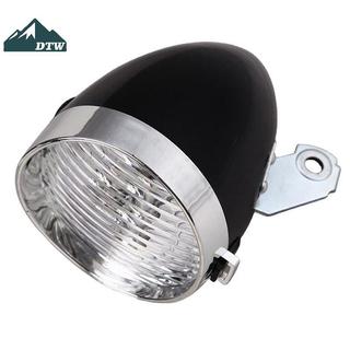 DTW Cổ Điển Retro Đèn Pha Xe Đạp Vỏ ABS 3 Đèn LED Xe Đạp Đi Đêm Cảnh Báo An Toàn Đèn Trước Không Có Pin Thể Thao