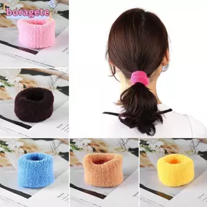 Phụ kiện đàn hồi BORAGETE Kẹo cao su mềm Dây buộc tóc rộng lớn