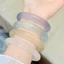 Vòng tay đá AWNGD, Vòng tay ngọc bích loại băng mắt mèo, Vòng tay quyến rũ mỏng trong suốt thanh lịch Mã não Vòng tay Chalcedony Nam