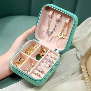 Hộp Trang Sức Hộp Đựng Trang Sức Hộp Bảo Quản Tinh Tế Di Động Vòng Bông Tai Bông Tai Mặt Dây Chuyền Vòng Cổ Trang Sức Hộp Bảo Quản LUW7