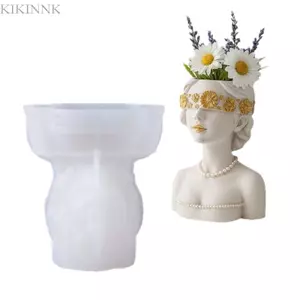 KIKIN Silicone Masked Lady Shape Mold Thích hợp để chế tạo Chậu mọng nước Hộp đựng nhựa và trang trí bê tông