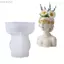 KIKIN Silicone Masked Lady Shape Mold Thích hợp để chế tạo Chậu mọng nước Hộp đựng nhựa và trang trí bê tông
