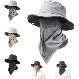 Mũ ngư dân thoáng khí với mặt nạ có thể tháo rời Vành rộng Mũ chống nắng Unisex có thể điều chỉnh Mũ ngoài trời để câu cá đi bộ đường dài cắm trại