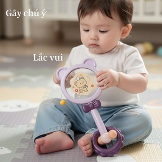 Bộ đồ chơi cầm nắm + lục lạc – Cho bé 0-12 tháng – Nhiều kiểu: gấu, thỏ, kèn – An toàn, kèm hộp – Phát triển giác quan
