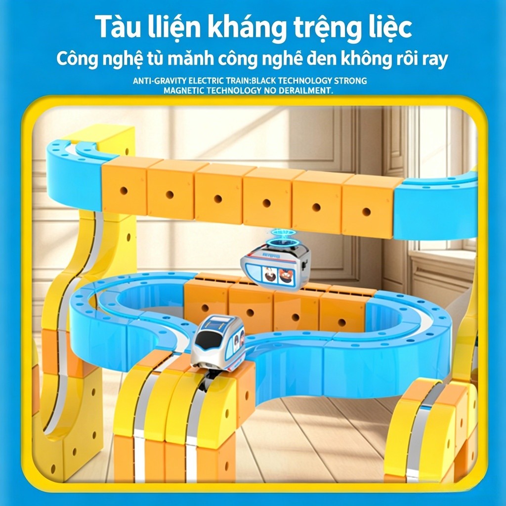 【🇻🇳Có sẵn kho】Đồ chơi xây dựng đường ray xe lửa từ tính, Bộ đường sắt điện DIY - Đồ chơi STEM giáo dục 3D dành cho trẻ em, Khối xây dựng sáng tạo, Ý tưởng quà tặng sinh nhật