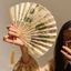 Quạt Nhỏ Di Động Di Động Cổ Vỏ Quạt Gấp Quạt Làm Mát Đạo Cụ Hanfu Cổ Điển Trung Quốc Quạt Gấp
