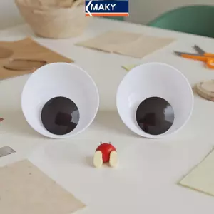 MAKY 1 Đôi Tự Dính Dễ Thương To Googly Mắt Tủ Lạnh Tường Stier Ngộ nghĩnh Nhựa Lớn Mắt Stier Tự Làm Sổ Lưu Niệm Búp Bê Nhãn Cầu VN