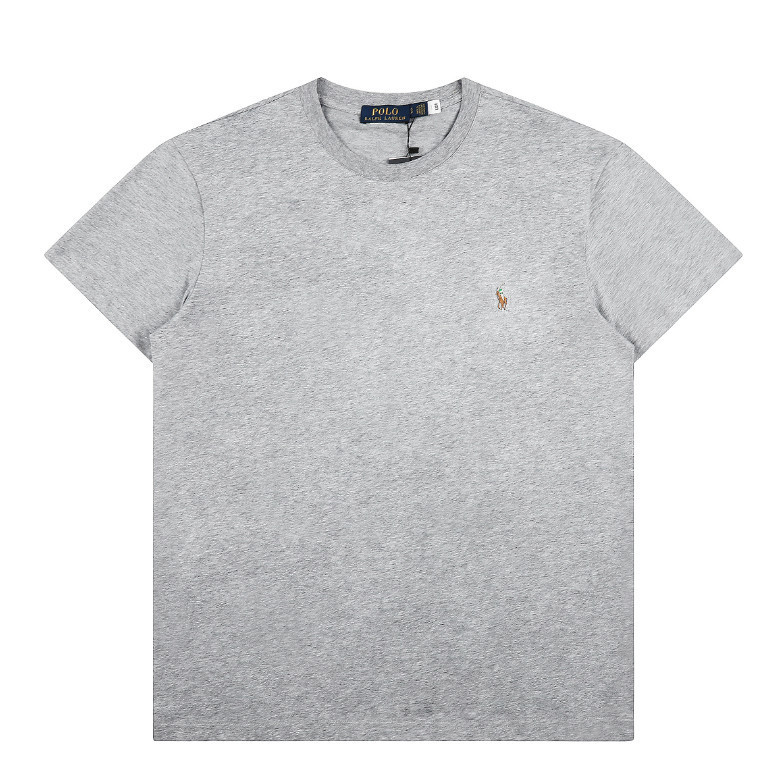 Chất Lượng Cao Phong Cách Cơ Bản Cổ Tròn Tay Ngắn Ngực Thêu Màu Trơn Cotton Nguyên Chất Rời Nam Nữ Hàng Ngày Phù Hợp Với