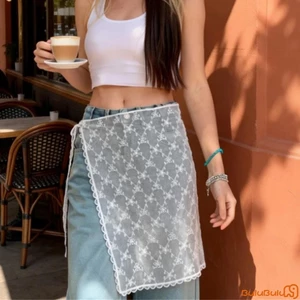 Khăn quàng ren nữ thêu hoa thanh lịch đính cườm trang trí khăn quàng cổ hông