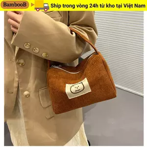 Túi đựng mỹ phẩm BAMBOOB, Túi xách mềm vải nhung, Ví sức chứa lớn bền bỉ dành cho nữ