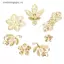 VFZ 50 Chiếc Vintage Kim Loại Lá Filigree Hoa Lát Quyến Rũ DIY Thủ Công Trang Sức Làm OTE