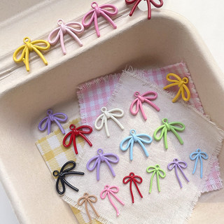 Phong Cách Hàn Quốc Streamer Hợp Kim Nơ Sơn Bất Đối Xứng Màu Đính Hạt Tự Làm Handmade Điện Thoại Di Động Dây Chuyền Hạt Rời