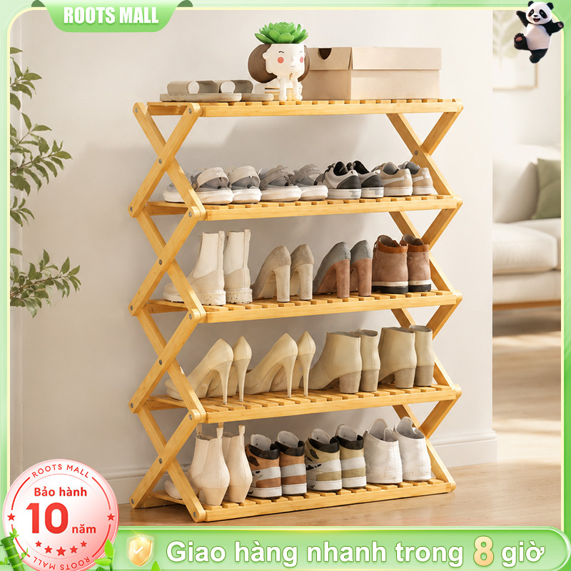 Kệ Để Giày Dép Nhiều Tầng Bằng Tre Chắc Chắn Thoáng Khí Tiết Kiệm Không Gian Dễ Sắp Xếp Phù Hợp Nhà