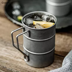 Cốc Nước Cà Phê Cũ Retro Phong Cách Công Nghiệp Thùng Dầu Cốc Cắm Trại Ngoài Trời Dã Ngoại Cốc Bia Đồ Uống Thép Không Gỉ VN
