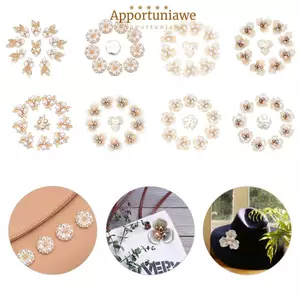 IAPPORTUNIA 10 Chiếc Nút Kim Cương Giả Trang Phục May Pha Lê Hình Hoa Kẹp Tóc