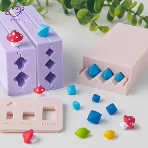 HFTOY Mềm Gốm Đất Sét Polymer Khuôn 3D Nấm Chanh Hình Thoi Hạt Thiết Kế Hạt Con Lăn DIY Bông Tai Nelaces Trang Sức Làm ~