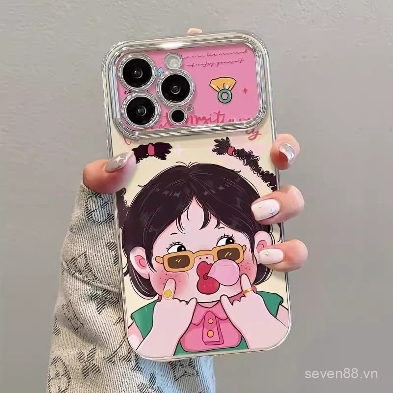 Ốp Điện Thoại Thích Hợp Cho iPhone 11 12 13 14 15 16 17 Pro max Plus Air Cô Gái Dễ Thương Chống Sốc Chống Sốc Vỏ Bảo Vệ Bao Gồm Tất Cả 5WTJ
