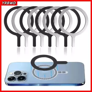 YRBWD 1 / 5 Chiếc Vòng Tấm Kim Loại, Nam Châm Từ Tính Thép Không Gỉ Miếng Dán Tấm Sắt, Sạc Không Dây Đa Năng Q Tạo Kiểu Giá Đỡ Điện Thoại Ô Tô