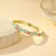 Vòng tay tráng men FUHUIOT, Vòng tay thả dầu cổ điển tươi mát và ngọt ngào, Hoa năm cánh phong cách Bohemian Phong cách quốc gia Men đầy màu sắc Vòng tay tráng men nhỏ giọt Trang sức tối giản