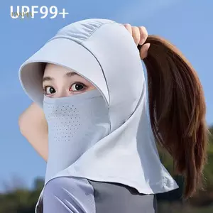 PNPIA- Mũ chống nắng toàn mặt dành cho nữ Tấm che mùa hè Chống tia cực tím Đi xe đạp ngoài trời Câu cá Mặt nạ dài Ne thoáng khí Mũ chống nắng