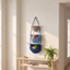 Giỏ Dây Cotton Có Đế Bằng Gỗ Tiết Kiệm Không Gian Treo Tường Giỏ Chứa Đồ Treo Túi Tổ Chức Boho Đa Năng