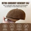 Unisex Retro Corduroy Newsboy Mũ có vành da đã giặt cho mùa thu đông