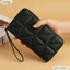 Ví Quilted CPINCP, Ví dài cổ điển có dây kéo, Ví đựng thẻ da PU màu đen thời trang dành cho nữ Sử dụng hàng ngày