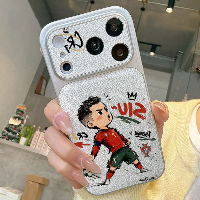 Ốp lưng iPhone Họa tiết da mạ phong cách số 7 Ronaldo họa tiết hoạt hình iPhone 17 16 15 14 13 12 11 Pro Max Plus Max