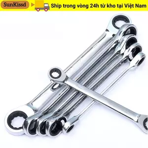 Bộ cờ lê SUNKISSD, Cờ lê móc vòng cầm tay hai đầu, Kim loại bền Dụng cụ sửa chữa ô tô chuyên nghiệp tiện lợi cho ô tô